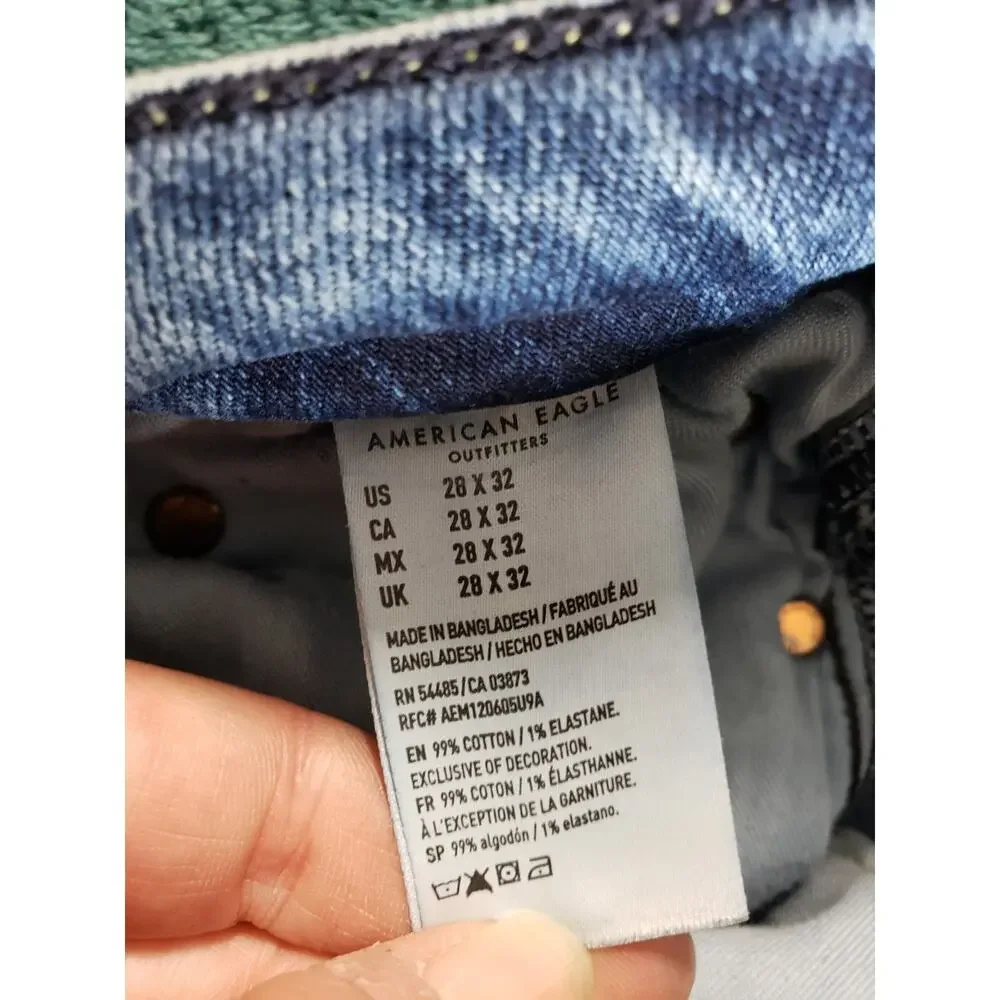 American Eagle Jeans Size 28x32 Mens Blue Pants Stretch Denim Mid Rise Skinny